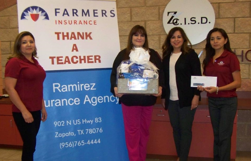 Zapata, TX Ramirez Farmers Insurance recognized teachers
